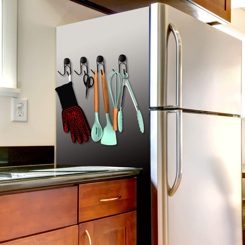 [Australia - AusPower] - Magnetic Hooks 304 Stainless Steel Hooks Heavy Duty Magnets Hanging Hooks for Refrigerator Grill Toolbox Outdoor,Cruise Essentials Camper Accessories,4pack(Black,1.1in-2 40Lbs) Black 1.1in-2 40Lbs 4p 