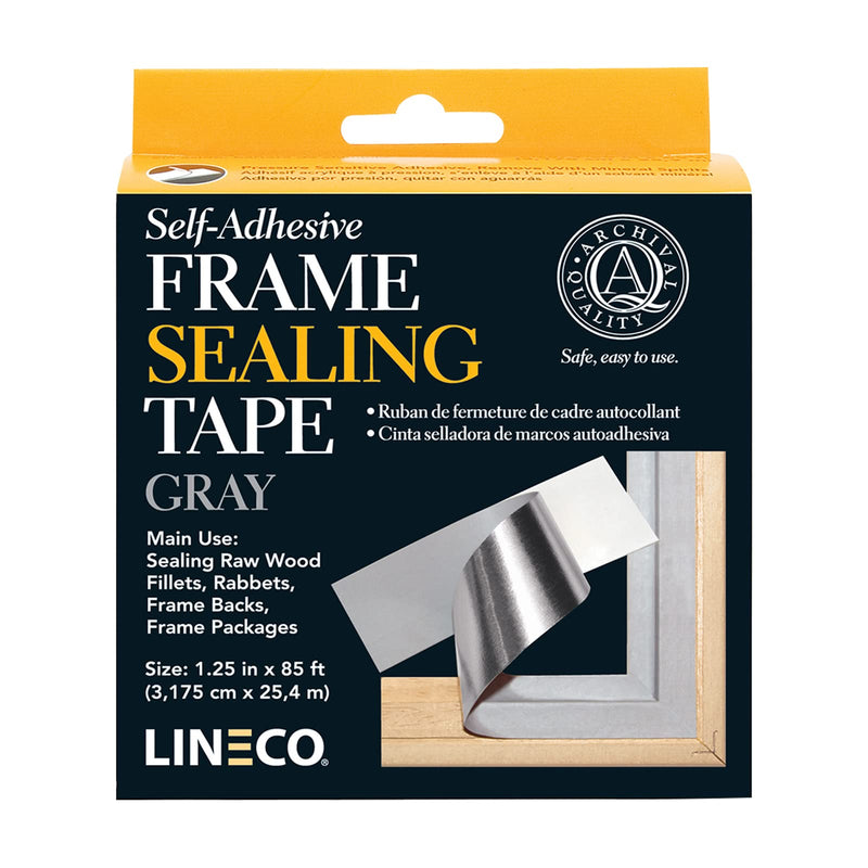Lineco, Archival Self-Adhesive Frame Sealing Tape, Acid-Free, Non-yellowing Tape for Sealing Frame Backing, DIY, Gray, 1.25 Inch x 85 Feet, Pack of 1 1.25 in x 85 ft Multicolor