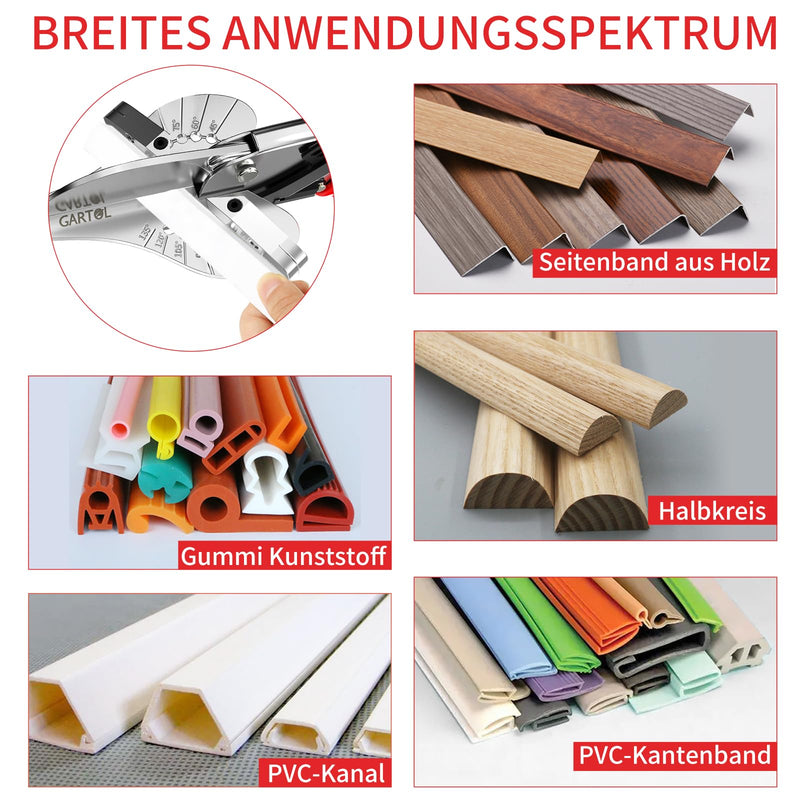 [Australia - AusPower] - GARTOL Ratchet Miter Shears for Angular Cutting Molding Crafting, Shoe Molding & Quarter Round Cutting Tool Miter Cutter, Adjust at 45-135 Degree Multi-Angle Cutter Hand Tool for Soft Wood, PVC, MDF 