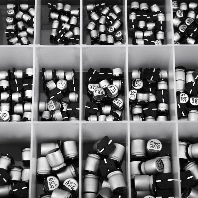 [Australia - AusPower] - 400PCS Electrolytic Capacitors Kit, 24 Values SMD Capacitor Kit, with Storage Box, 1uF - 1000uF, for Computer, Notebook, Radio, DIY 