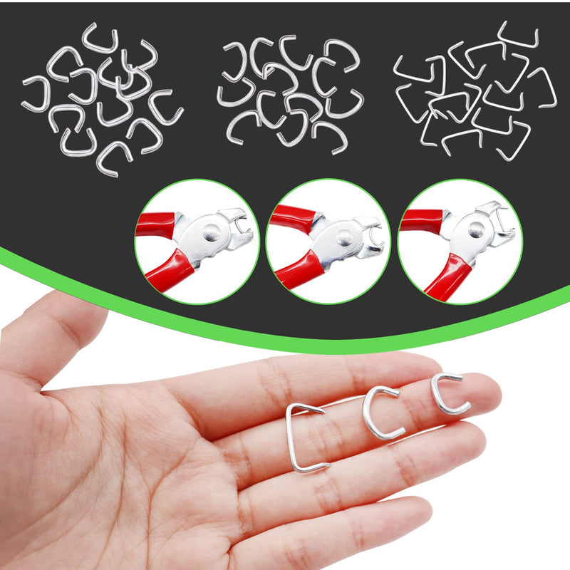 [Australia - AusPower] - 285pcs Hog Rings with Straight Hog Ring Pliers Kit 3/4" 1/2" 3/8 "Galvanized Hog Rings for Animal Pet Cages?Ropes?Bagging?DIY Craft?Furniture 285pcs 