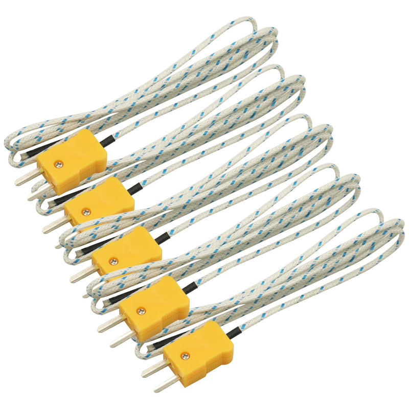 [Australia - AusPower] - 5PCS 1M Wire Measuring Temperature K Type Thermocouple Sensor Digital Probe Tester 
