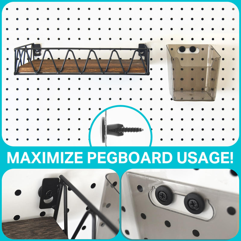 [Australia - AusPower] - G.CORE Pegboard Peg Hooks Accessories - 40 Set Pegs with Inserts and Screw Fit 1/4 Pegboards Multi-Functional for Hanging and Mounting - Utility Tool Hanger Organizers (Small Size) Small 