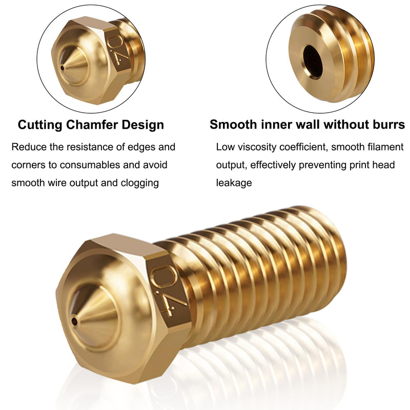 [Australia - AusPower] - 10PCS 0.4mm Brass Nozzles for QIDI X-Max 3, 3D Printer Parts Extruder Hotends Nozzles Kit for QIDI X-Max 3/X-Plus 3/X-SMART3/Q1 Pro 10PCS Brass Nozzle 