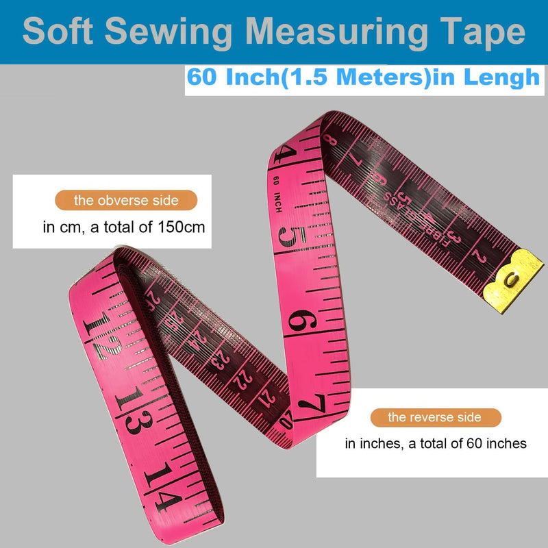 4 Pack Tape Measure Set, Retractable Measuring Tape for Body, Sewing, Tailor, Fabric, Craft | Soft 60-Inch/150cm Vinyl Tape + Portable Push-Button Retractable Rulers Double-Sided, Flexible, Easy-Read Multicolor-4