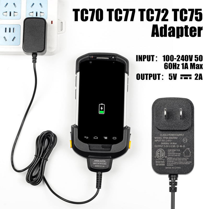 [Australia - AusPower] - Sicimly TC77 Charger,for Zebra for Symbol TC70 TC72 TC70X TC75 TC75X TC77HL TC720L TC75EK TC700H TC700K,5.75ft PDA Android Barcode Scanners Charger (Includes Power Supply). 