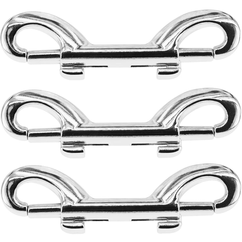 [Australia - AusPower] - 3 Pack Zinc Alloy Double Ended Snap Hooks Bolt Snaps, VEMNI Double Sided Trigger Chain Metal Clip Key Holder for Water Bucket Dog Leash Feed Buckets (3) 3 