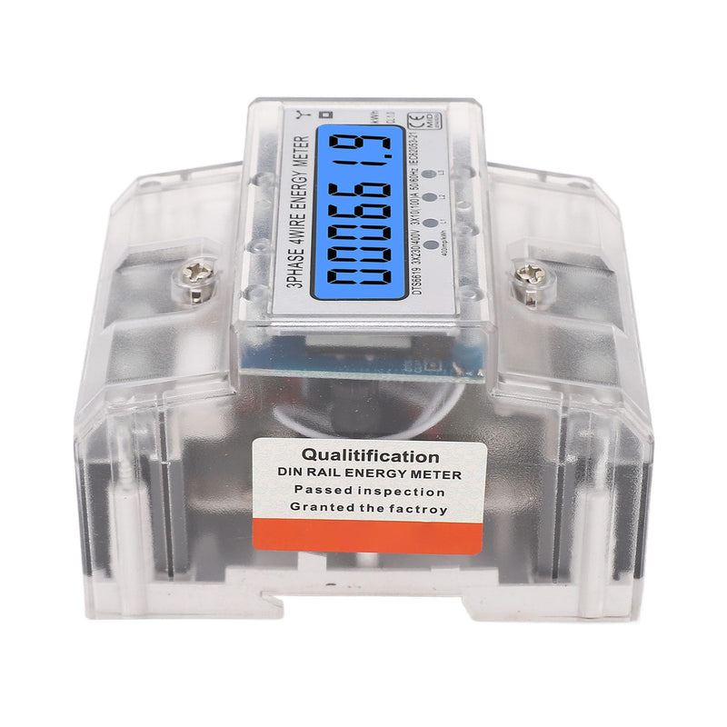 [Australia - AusPower] - 3 Phase 4 Wire Energy Meter, Energy Meter 3 Phase 4 Wire Backlit LCD Display DIN Rail Installation Electricity Meter 10 to 100A 230 400VAC, Ammeters 