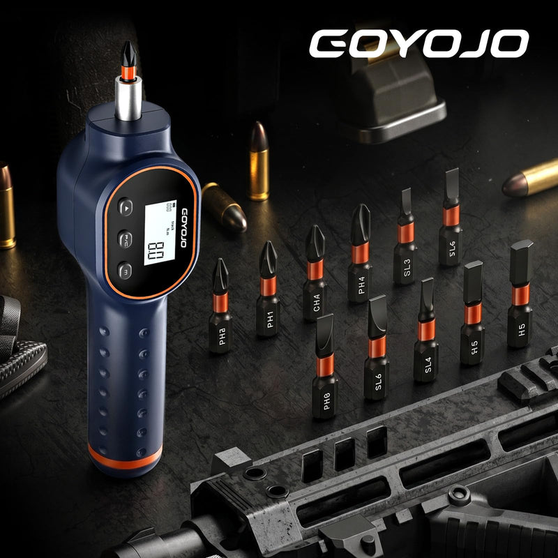 GOYOJO Digital Torque Screwdriver 7.08–70.8 in-lb / 0.8–8 Nm, 1/4" Adjustable Torque Screwdriver Set with Buzzer & Magnetic Bits, 999 Data Storage, for Gunsmithing, Electronics, and Mounting