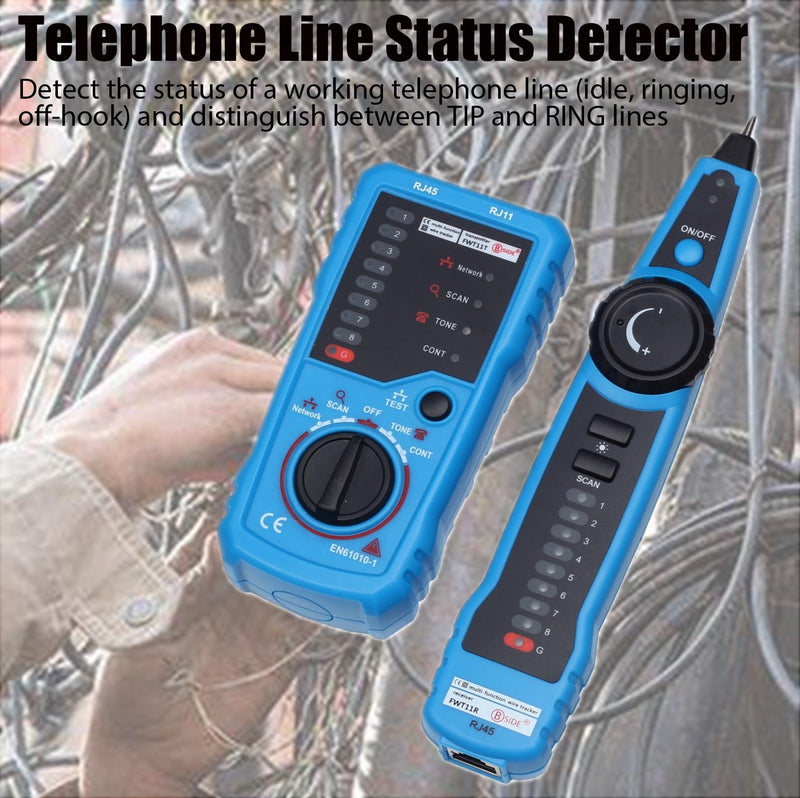 [Australia - AusPower] - Network Cable Tester, Multifunction Digital Signal Cable Toner, Cat5 Cat6 Ethernet LAN Network Wire Tracer with Probe Tone, RJ11 RJ45 Telephone Line Tester for Line Continuity Metal Wire Detector 