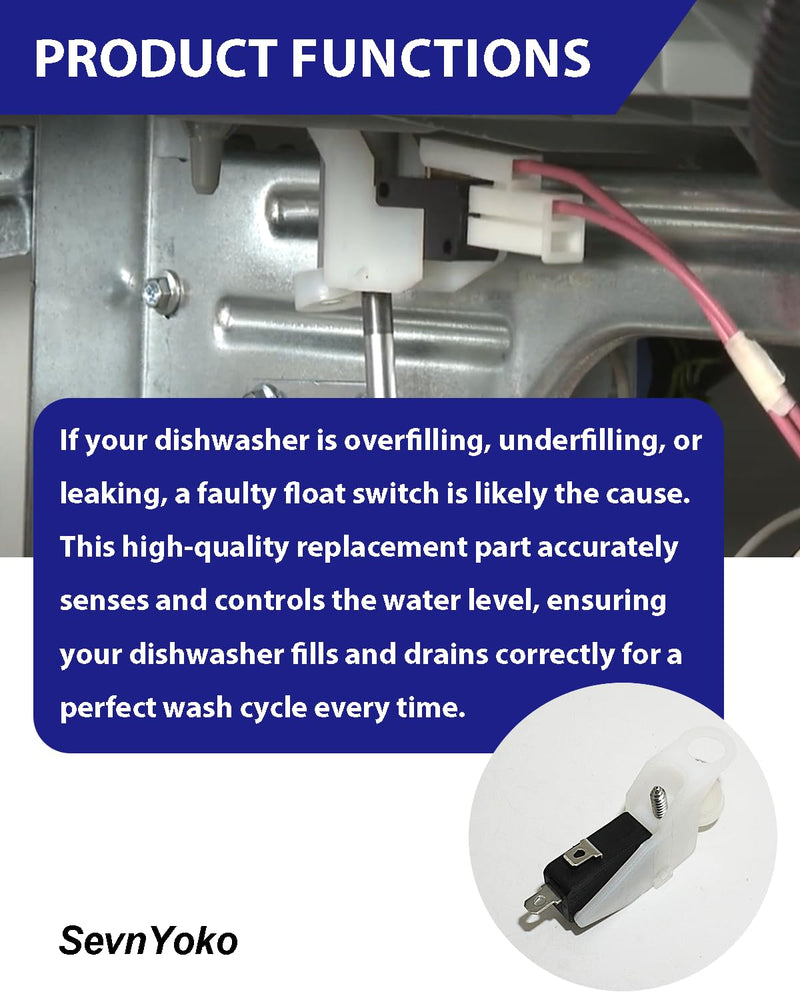 [Australia - AusPower] - 154773201 Dishwasher Water Level Float Switch Assembly - Compatible with Frigidaire, Kenmore, Electrolux & More - Replaces 154209801, 154386601, 154408701, 1864244, AP4982393,AH3492842, EA3492842 
