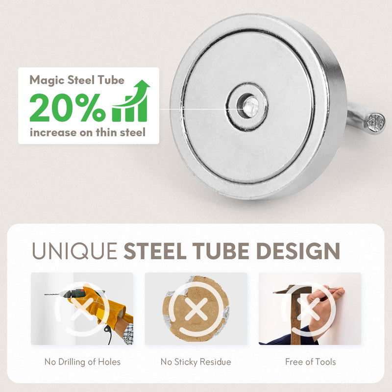[Australia - AusPower] - Neosmuk Magnetic Hooks Heavy Duty,120lb Super Strong Magnet with Hooks for Cruise Cabins, Large Metal Hooks for Hanging on Fridge,Extra Strong Magnet Hanger for Ship Walls?Silver Silver 1.26in Magnetic Hooks 