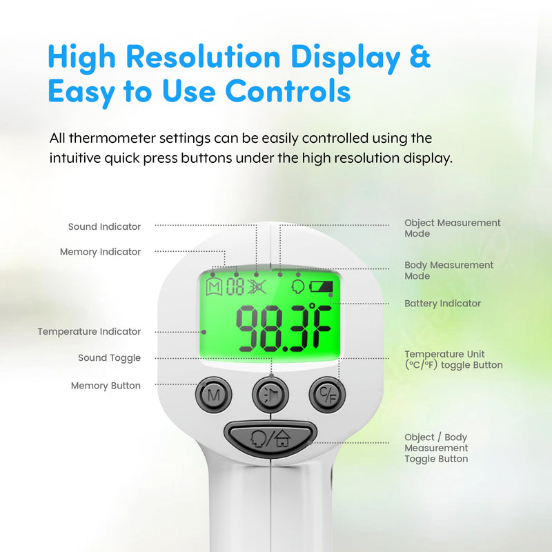 [Australia - AusPower] - Medical Grade FSA HSA Approved Digital Thermometer, Heavy Duty Touchless Infrared Forehead Thermometer, for Adults & Baby, 1s Instant Results Fahrenheit & Celsius 