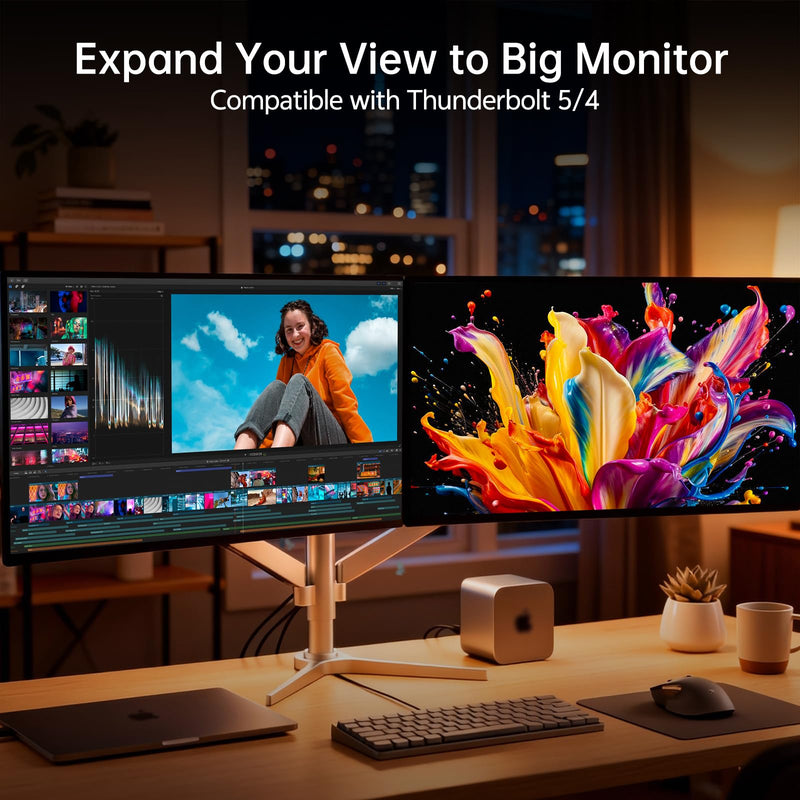 USB-C to DisplayPort 2.1 Cable, 80Gbps UHBR20, 16K@60Hz 8K@120Hz 4K@240Hz, VRR HDR Thunderbolt 5/4 Compatible with MacBook Pro, Mac mini, RTX5090, OLED Gaming Monitor, Nylon Braid 6.6FT 6.6 Feet