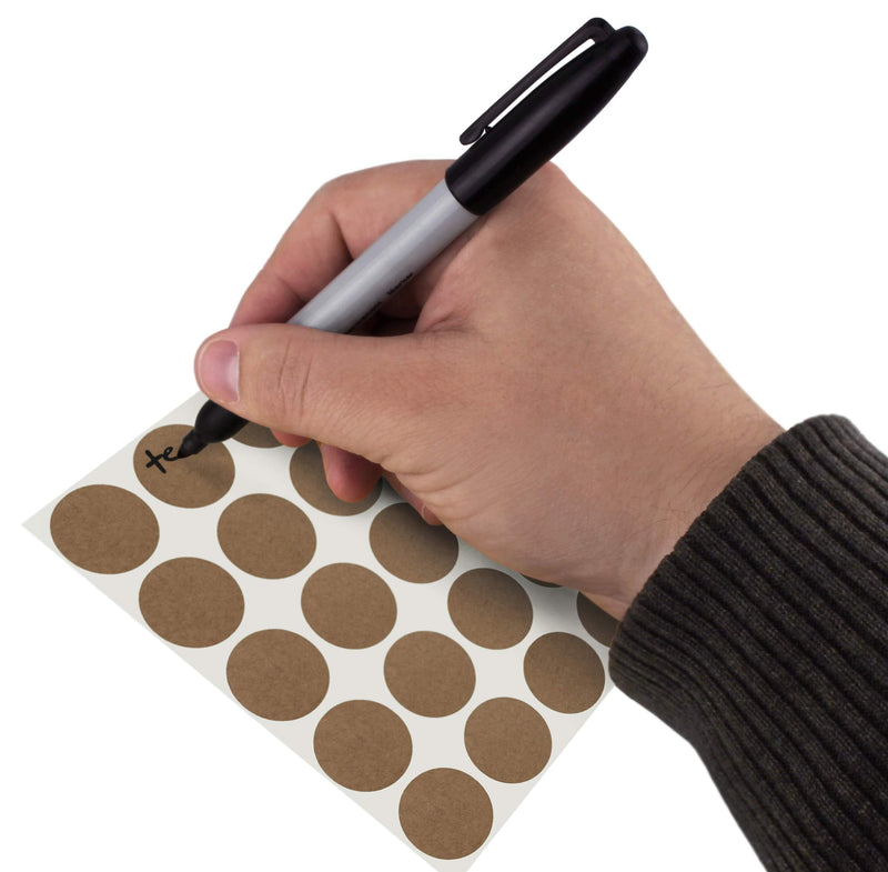 ChromaLabel Kraft Dot Labels on Sheets, 1080 Stickers per Pack, 1 Inch, Blank (Pack of 2) 1" Diameter (Pack of 2) Plain Kraft