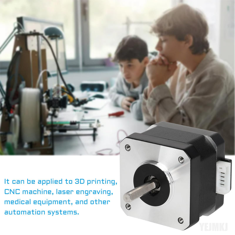 [Australia - AusPower] - Nema 17 Stepper Motor 33MM 1.5A 29Ncm (41.06oz.in) 42 Motor 2 Phase 4-Lead Bipolar Stepper Motor 1.8 Degree with 1m Cable and Connector for DIY CNC 3D Printer, 1.66x1.66x1.3inch 
