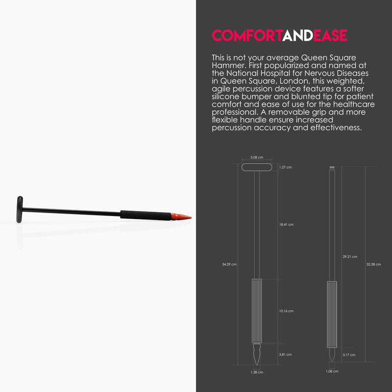 [Australia - AusPower] - MDF Instruments, Queen Square Neurological Reflex Hammer with Pointed tip for Superficial responses - Free-Parts-for-Life & Lifetime Warranty - Black (MDF545-11) 