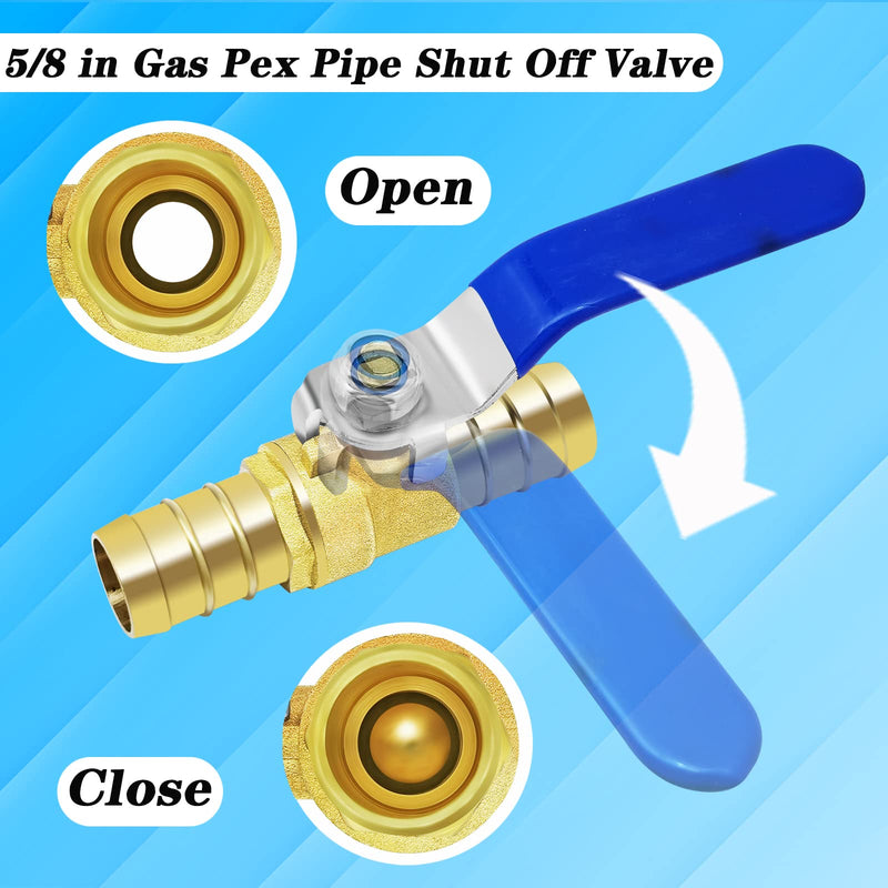 [Australia - AusPower] - Brass Hose Barb Ball Valve Kit-2pcs 5/8" Heater Hose Shut Off Valve with Stainless Steel Clamps-High Temperature Resistance Shut off PEX Ball Valve for Water, Oil, Gas, Fuel line Fittings 5/8 inch (16mm) 2 pcs 