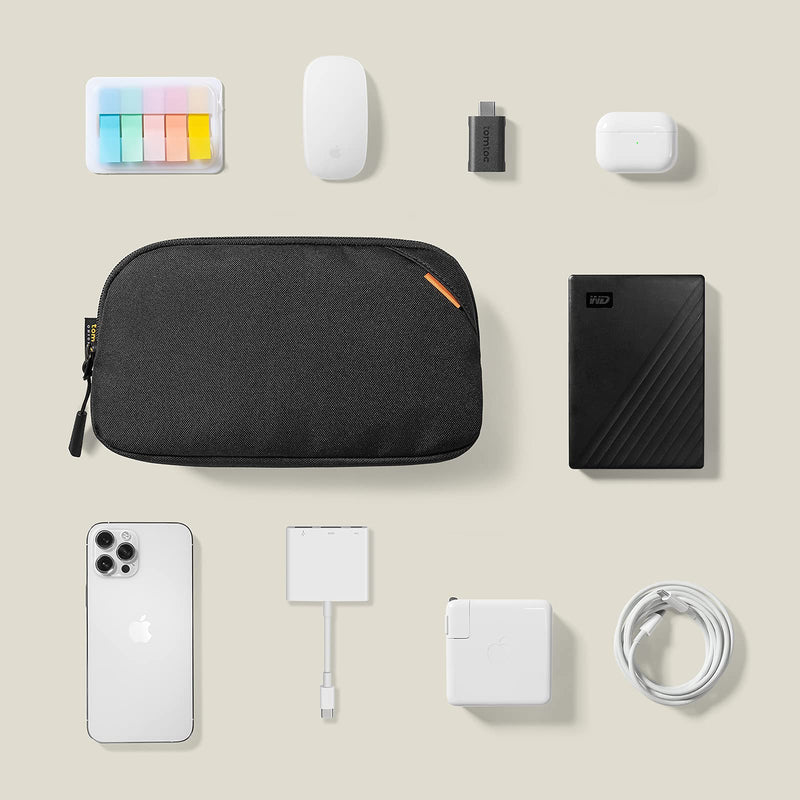 [Australia - AusPower] - tomtoc Recycled Portable Storage Pouch Bag Case Accessories Organizer Compatible with MacBook Laptop Charger, Mouse, Cables, Hub, Power Adapter, Power Bank, Toiletries, Cosmetics, Personal Items Black 