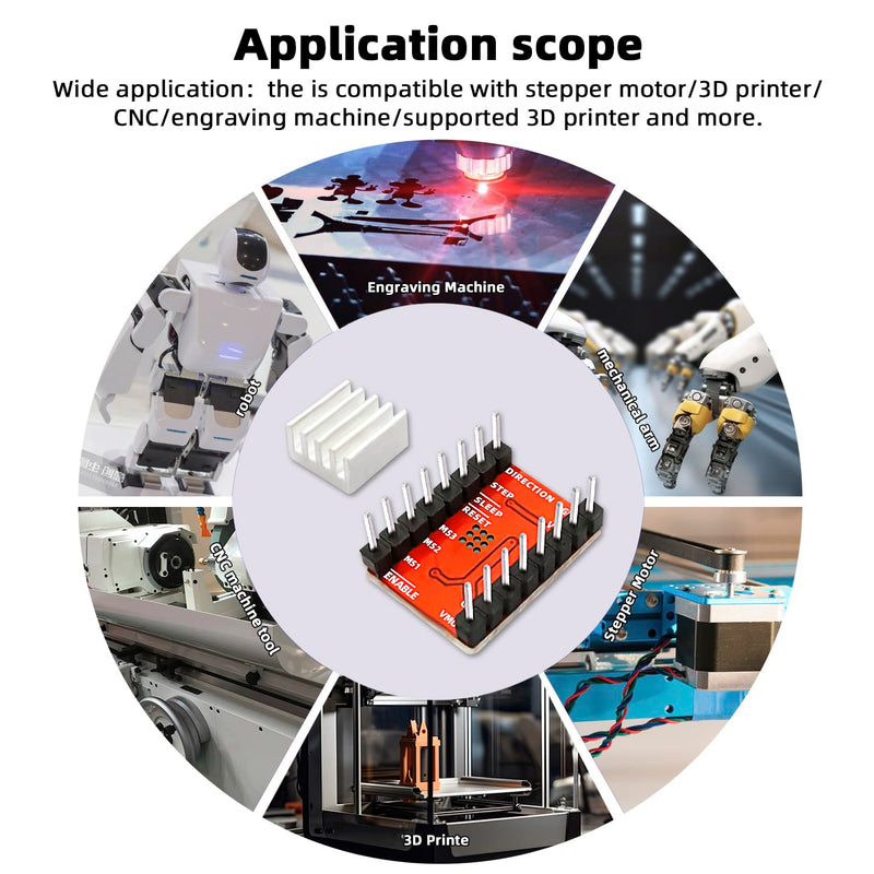 [Australia - AusPower] - 10pcs A4988 Stepstick Stepper Motor Driver Module with Aluminum Heat Sink for 3D Printer Reprap 