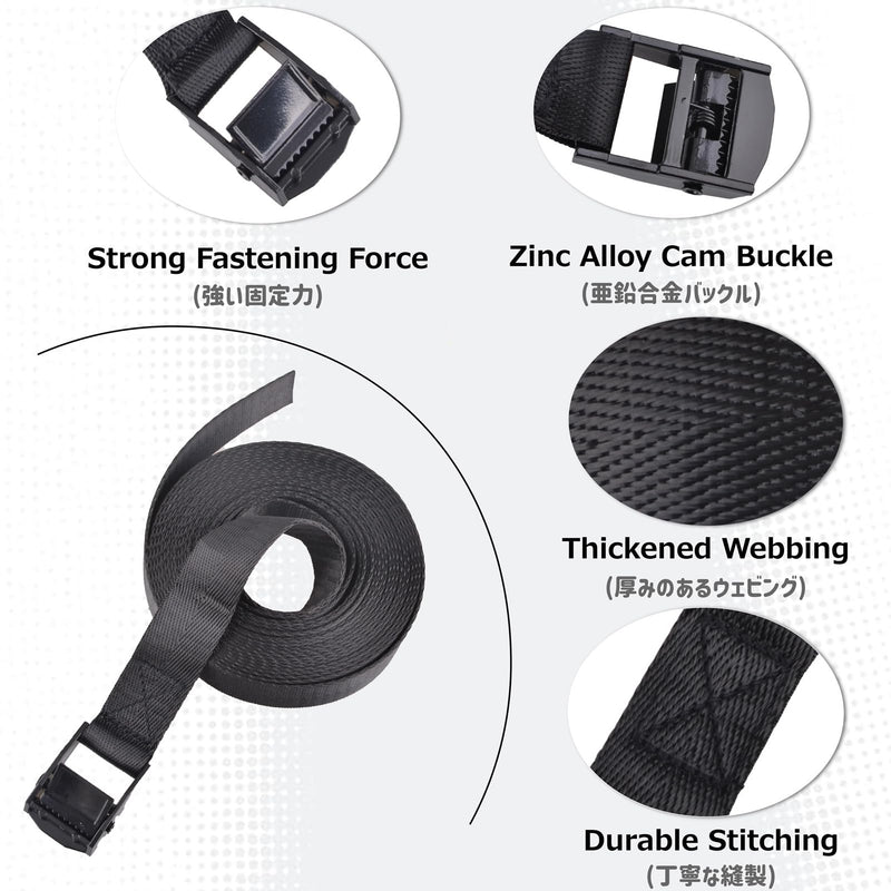 [Australia - AusPower] - Azarxis Lashing Straps Ratchet Tie Down Secure Cinch Strap Adjustable Cam Buckles Belts Heavy Duty up to 441 lbs Capacity for Motorcycle Cargo Kayak Boat Canoe Truck Trailer (Green - 4 Pack,3.3 ft) #1 Green - 4 Pack 3.3 ft 