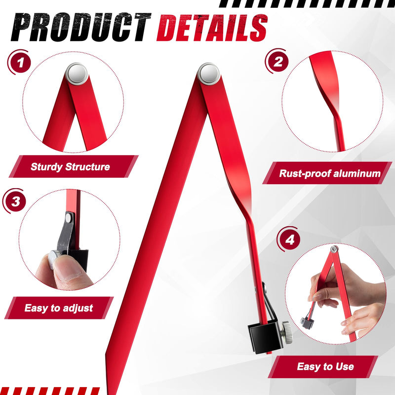 Yaocom 2 Pcs Small Aluminum Radius Marker Soap Stone 11 Inches Radius for Pipes up to 22 Inches Diameter(Red,22inch) 22inch Red