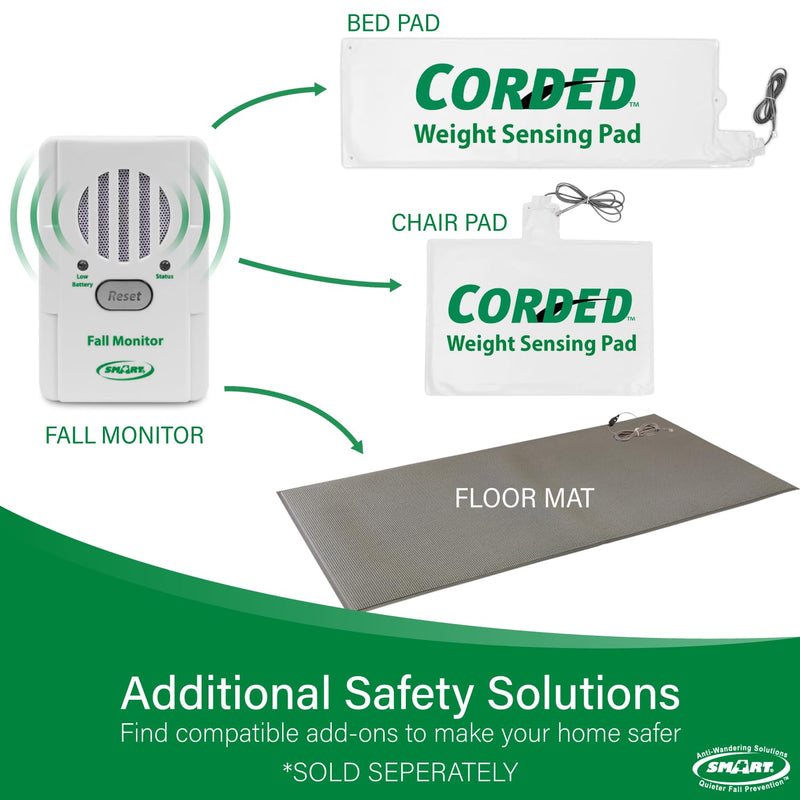 [Australia - AusPower] - Smart Caregiver Fall Prevention Monitor and Weight Sensing Chair Pad - Alerts Caregiver When They Get Up from Chair - Chair Exit Alert for Elderly - 1 Year Warranty 