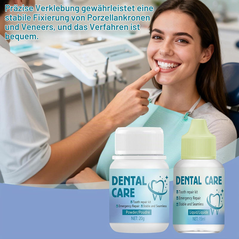 Dental Cement for Crowns, Dental Repair Kit, Denture Glue | Dental cement self-hardening permanent, temporary dental adhesive, temporary tooth filling, solution for crowns, bridges