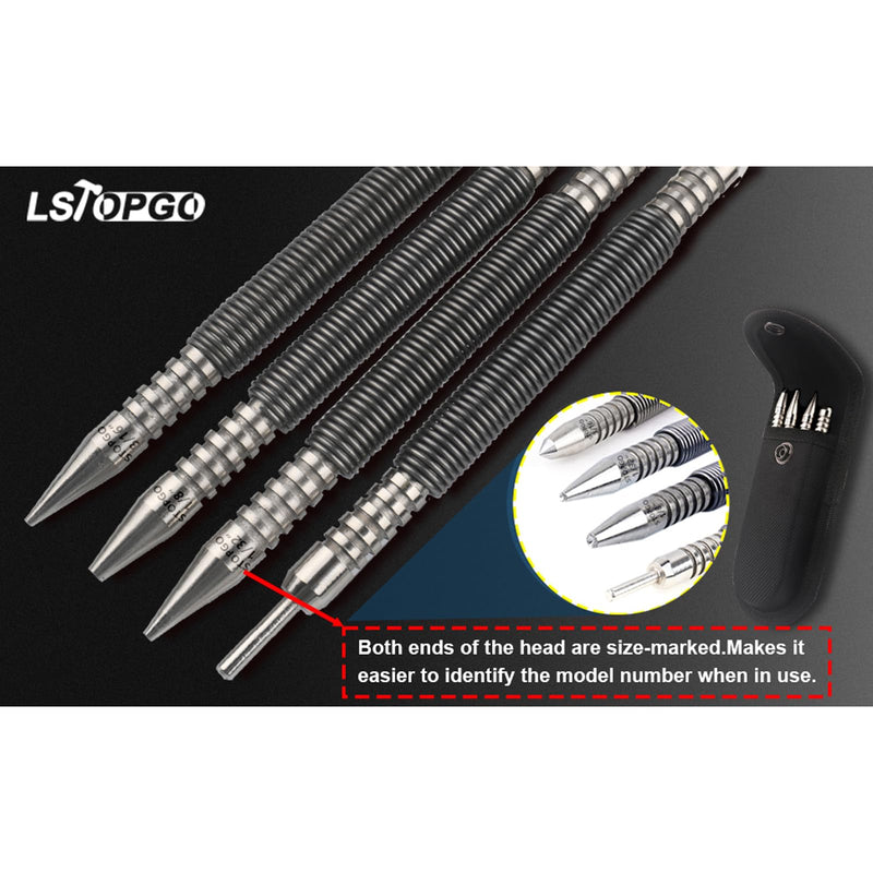 [Australia - AusPower] - Spring Nail Set,Dual Head Nail Setter,4pcs Hammerless Door Hinge Pin Removal Tool,Striking Force Spring Loaded Nail Punch?1/8-in, 3/32-in, 3/16-in, 1/16-in, 1/32-in, 1/8-in? 1/8-in,3/32-in,3/16-in,1/16-in,1/32-in,1/8-in,4pcs 