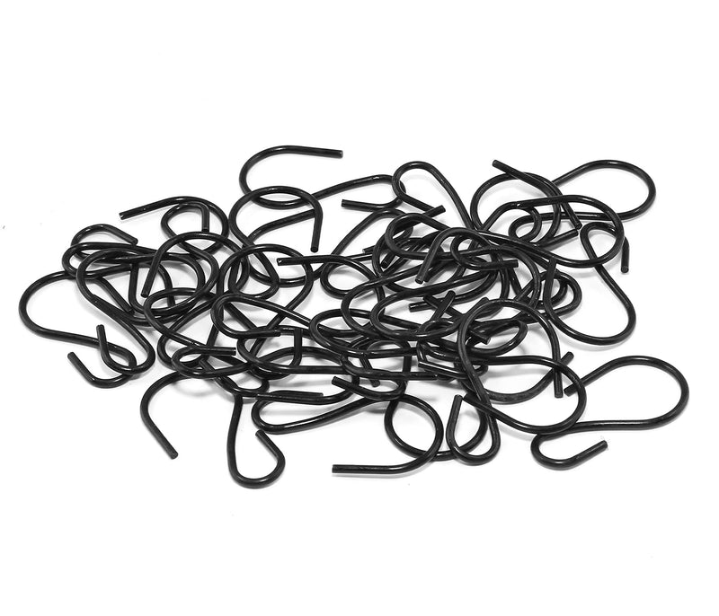 [Australia - AusPower] - Luomorgo 40 Pcs S Shaped Hooks, 27 x 14mm/1" x 1/2" Mini Hanging Hooks Metal Hangers Ornament Hooks for Jewelry, Pot, Crafts, Plants (Black) 27 x 14mm/1" x 1/2" 