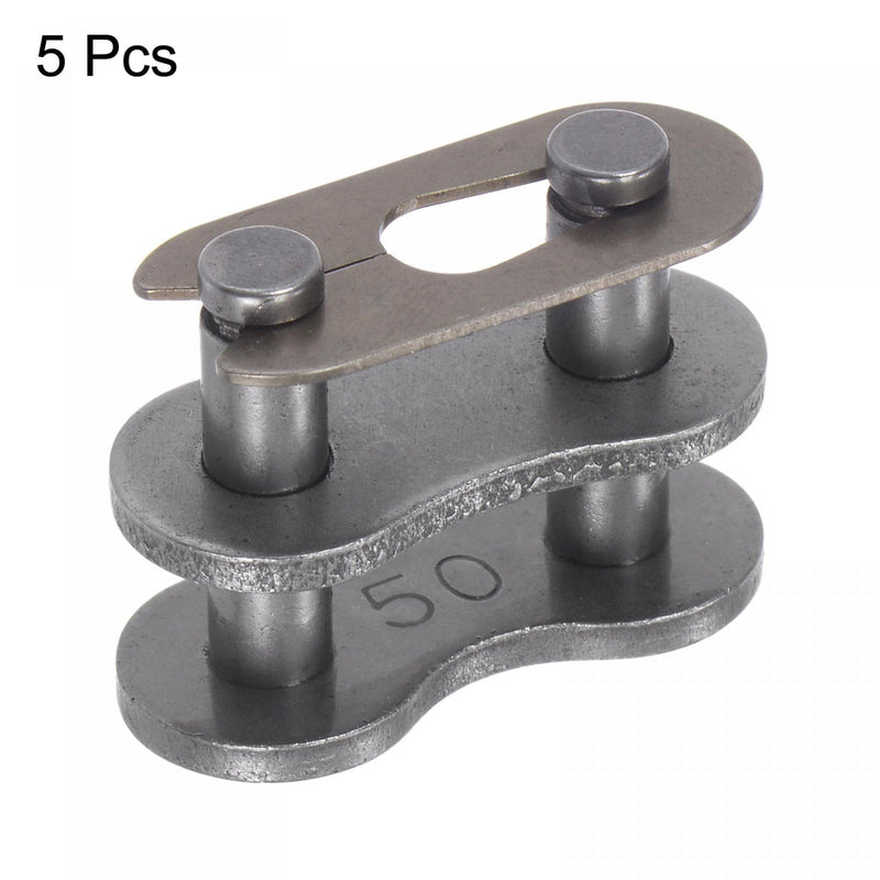 [Australia - AusPower] - uxcell 5Pcs #50 Chain Master Connector Link Roller, 5/8" Pitch Carbon Steel, Standard Connecting Split Links for 10A Chain 