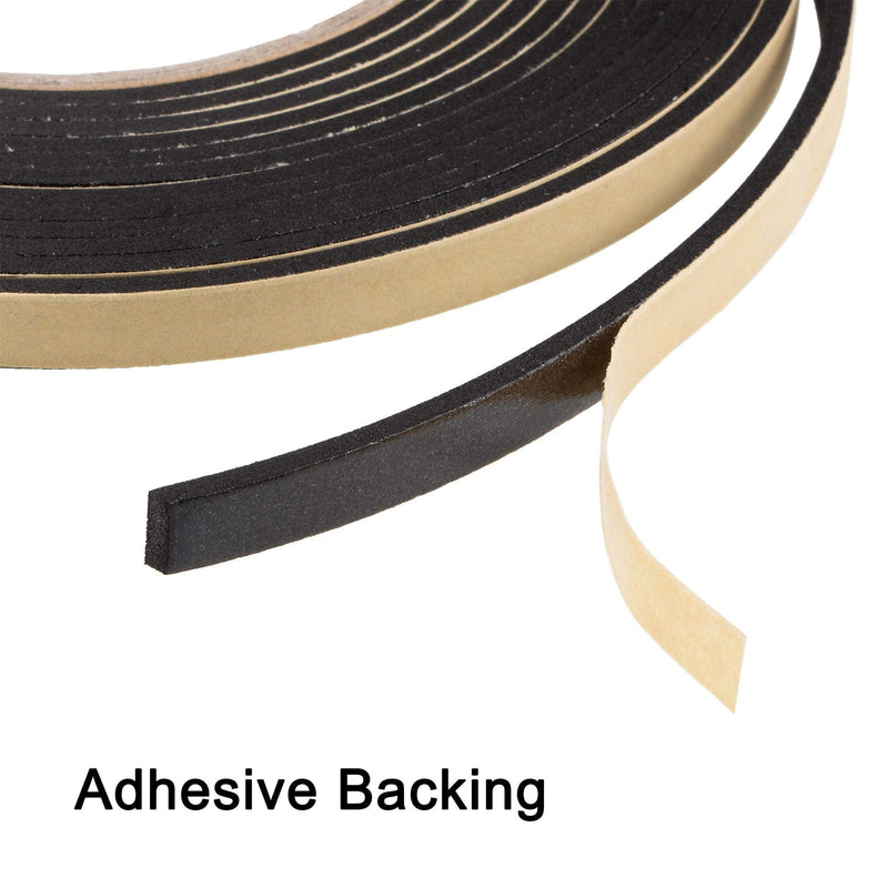 uxcell Sealing Foam Tape 10mm Wide 3mm Thick 5m/16.4ft Long, EVA Self Adhesive Weather Strip for Window Door Insulation 10mmx3mmx5m