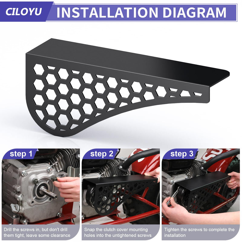 Mini Bike Clutch Cover Chain Guard Replacement for Predator 212 224cc 196cc GX160 Engine Coleman CT200U CT200U-EX BT200X CT100U CC100X Baja MB200 Doodlebug DB30 Motovox Mbx10 Mbx11 Parts black