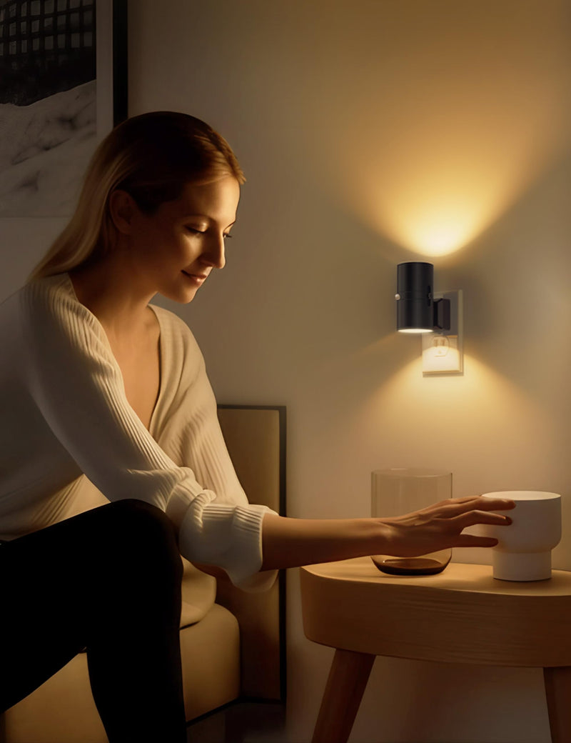 [Australia - AusPower] - L LOHAS LED Motion Sensor Night Light Plug in, Motion Activated Night Light, 0-100LM Dimmable, 3000K Soft White, Motion Sensor Light Indoor for Bathroom Hallway Bedroom Stairway Kids Elderly, 2 Pack 
