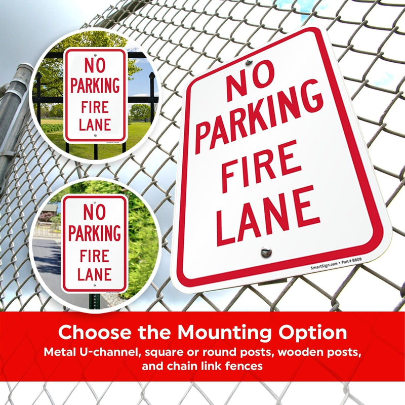 SmartSign No Parking - Fire Lane Sign | 12 x 18 Inches Engineer Grade Reflective ACM, Overcoated for Protection, Rust-Free, Made in USA 12" x 18" - EG ACM