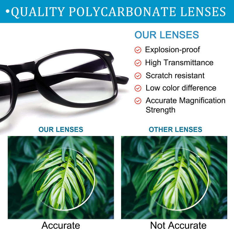 [Australia - AusPower] - 6 Pack Reading Glasses for Women Men, Spring Hinge Eyeglasses Blue Light Blocking Anti Eyestrain Computer Readers 6 Mix C1 1.5 x 