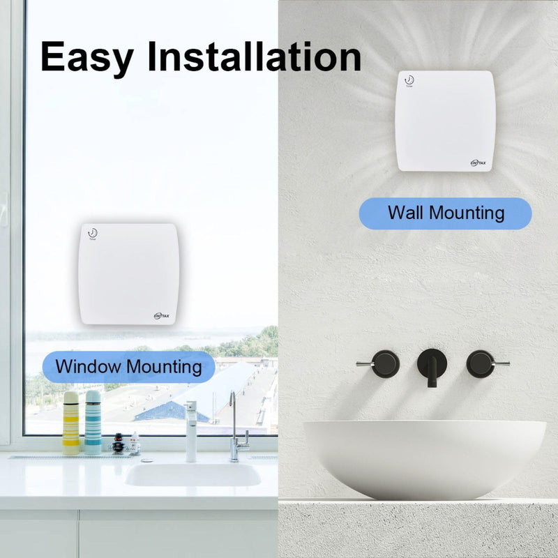 4 Inch Exhaust Fan, 56CFM Wall Mount Bathroom Exhaust Fan with Timer and Backdraft Damper, Quiet Window Mount Extractor Ventilation Fan for Bathroom Kitchen Garage, 12W, White Timer-without Plug