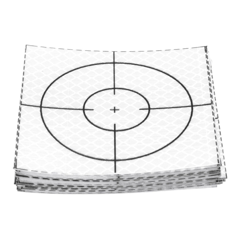 HARFINGTON 30pcs Survey Reflector Sheets 80mm x 80mm Self-Adhesive Surveying Target Mark Sticker Total Station Reflective Sheet Tape for Ship Inspection Tunnel Measure, Silver 30