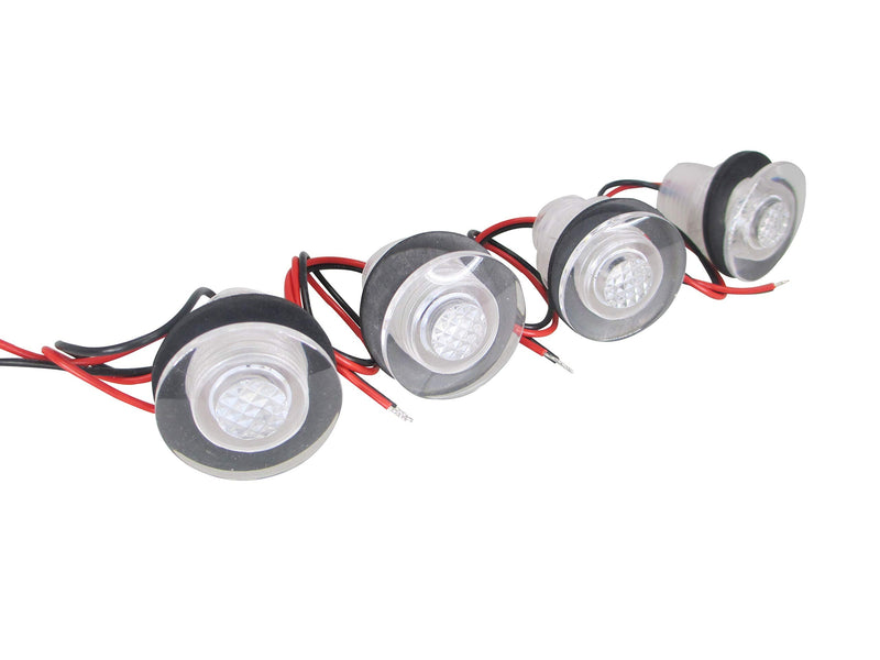 Pactrade Marine 4 Pieces Boat LED Livewell Round Button Blue Courtesy Light OEM Waterproof