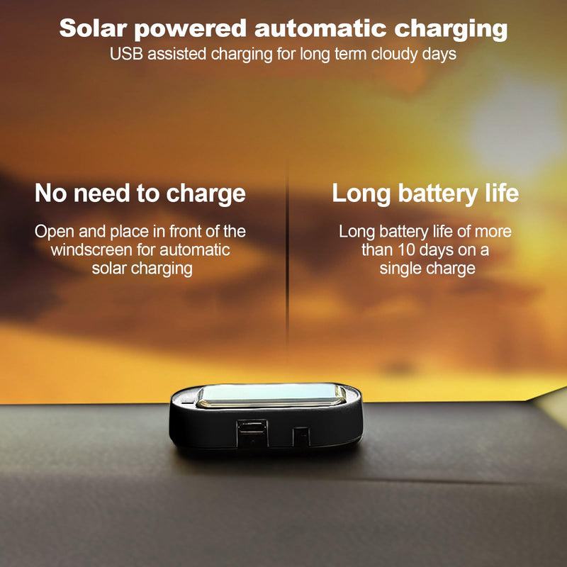 [Australia - AusPower] - Car Solar Power Simulated Dummy Alarm，Anti-Theft LED Flashing Security Light Fake lamp，with USB Charger Port，car Security Accessories Universal for Most Cars(2pcs Red) 2pcs Red 