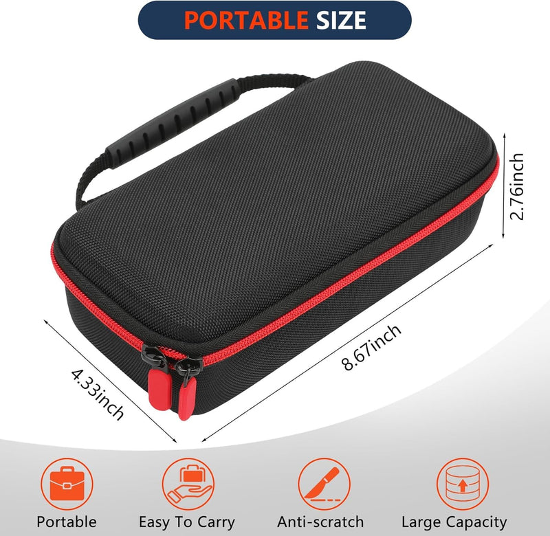 [Australia - AusPower] - Asthma Inhaler Case,Portable Nebulizer Case,Travel-Ready Organizer with Mesh Pocket,Double Zippers,Silicone Handle,Nebulizer Case for Kids and Adults,Stylish Black,Case Only 