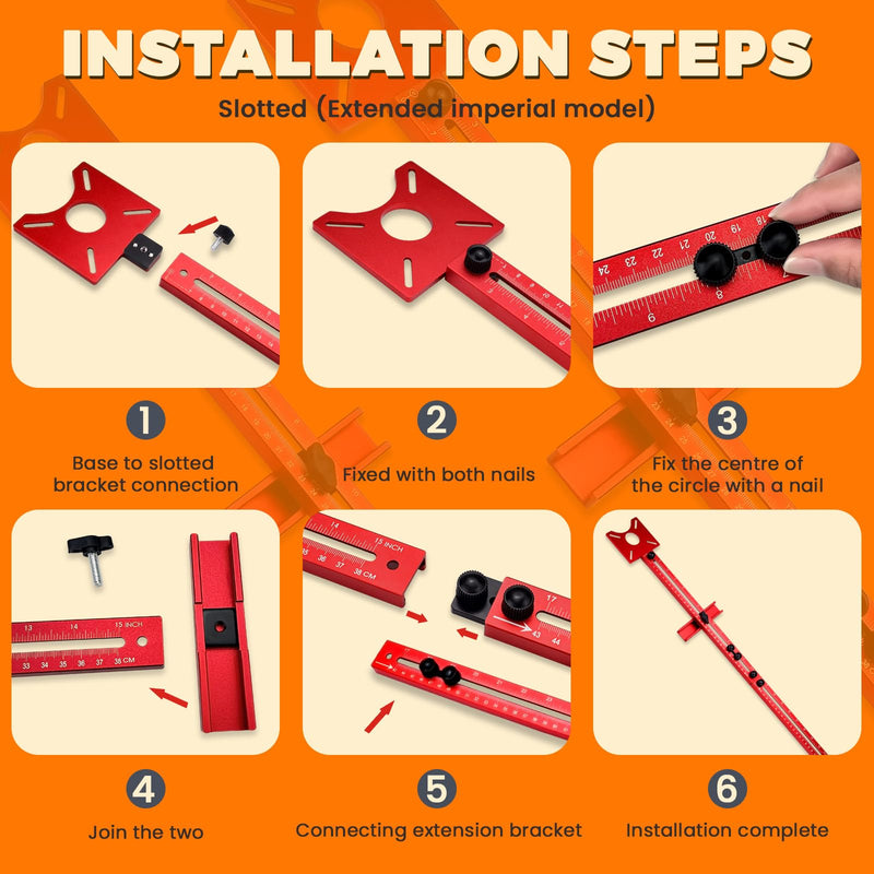 [Australia - AusPower] - Thatyro Multifunctional 4 in 1 Milling Groove Holder, Aluminum Alloy Adjustable Milling Tool Circle Jig Cutting Guide for Woodworking (Extension) Extender 