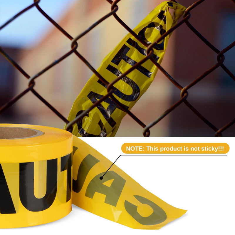Yellow Caution Tape Roll, CARGEN Crime Scene Barricade Safety Warning Tapes for Bloody, Spy, Caution Birthday, Crime Scene Props or Yellow Funny Halloween Party Decor Decorations, 3 Inch x 1000 Feet 1000FT