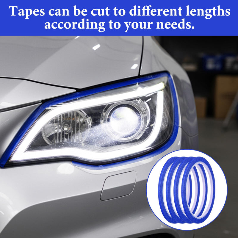 8 Rolls Blue Pinstripe Tape, Thin Line Painters Tape, 1/8 Inch Low Tack Automotive Masking Tapes for Car Auto Paint Art Wall DIY Painting Crafts Trim Thin Finishing Masking