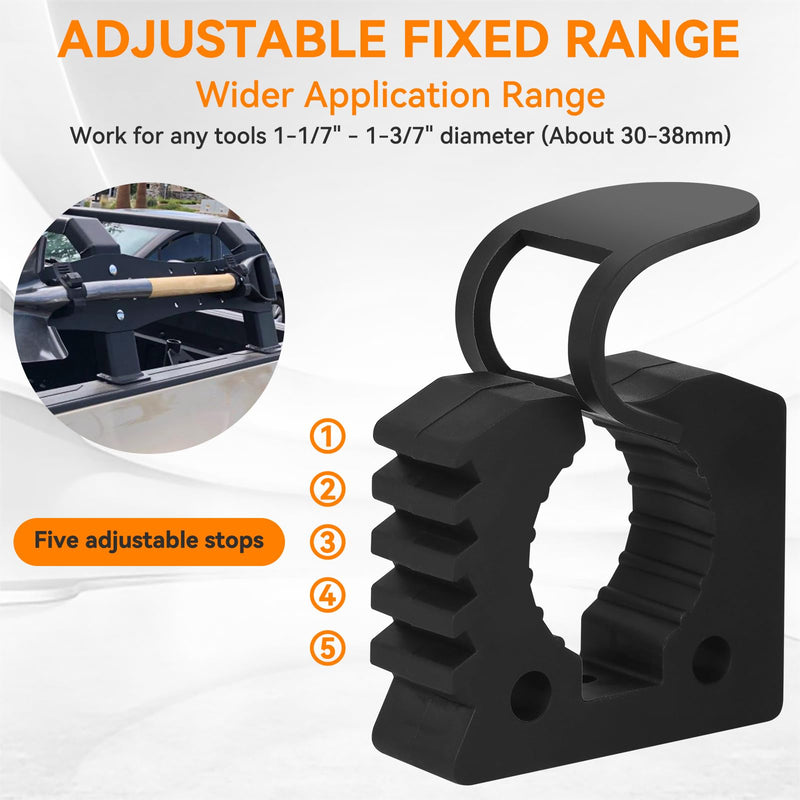 [Australia - AusPower] - 4 Pack Quick Release Rubber Clamp,Rubber Mount Clamps for Securing Equipment from 1" to 2.25" Accessories Adapter Mount for Shovel,Axe,and Tools with screw 