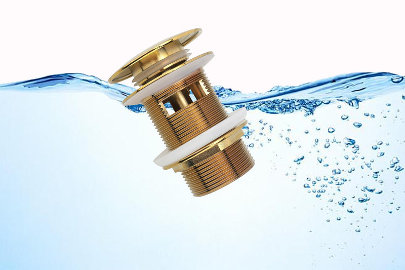 Brushed Gold Freestanding Bathtub Drain Stopper, Compatible with Freestanding Bathtub Drain Rough-in Kit Brushed Gold