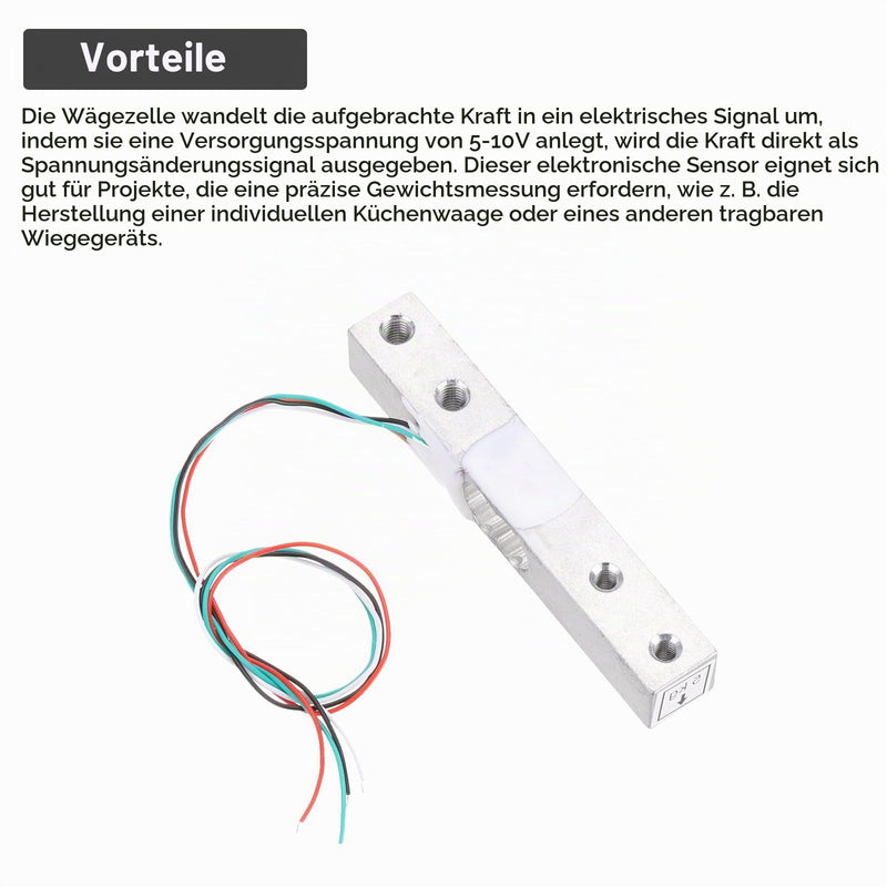 QUARKZMAN Digital Load Cell 5 kg + HX711 Module Weighing Sensor Pack of 4 | 24 Bit Precision A/D Dual-Channel for DIY Portable Electronic Kitchen Scale Kit