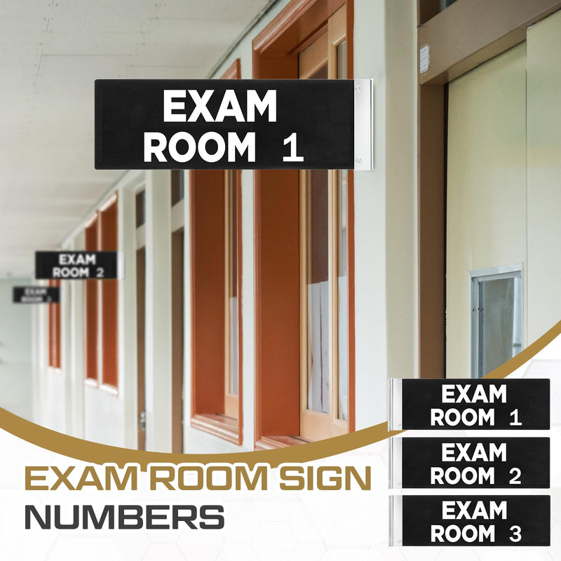 Zonon 4 x 12 Inch Exam Room Sign Numbers 1-3 Double Sided Hallway Signs Identification Number Flags for Exam Rooms Offices Educational Institution Directional Assistance Test Center