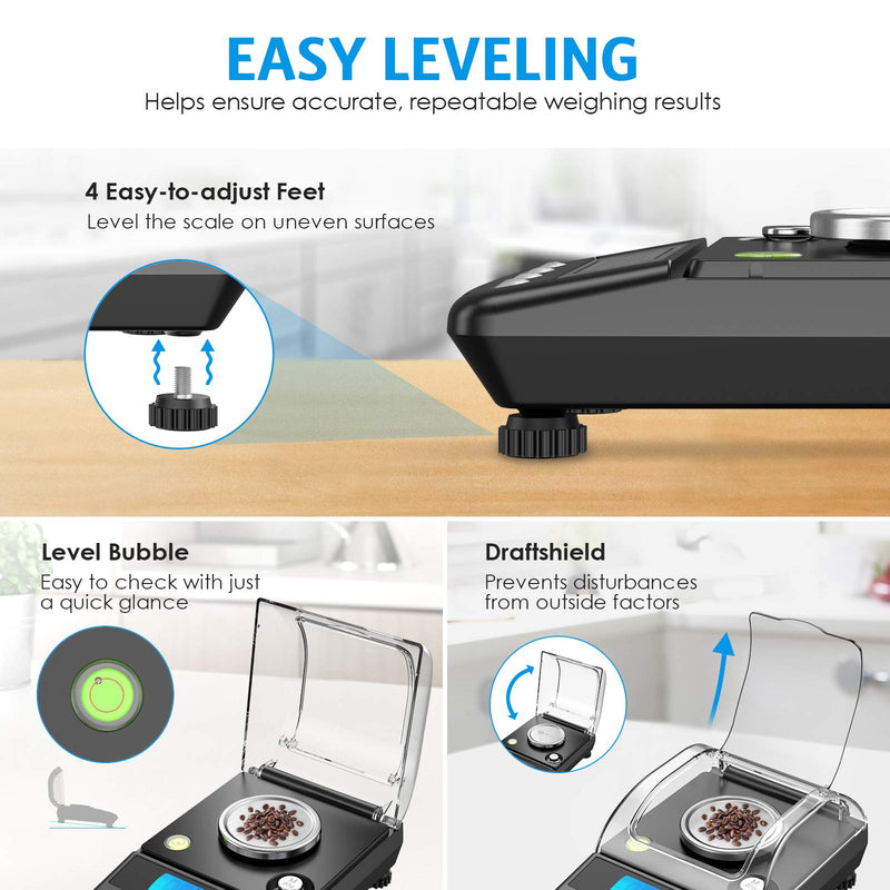 [Australia - AusPower] - AMIR 20g/0.001g Digital Milligram Scale, Precision Electronic Scale with 6 Units, USB & Battery Powered, Tare, Calibration Weights, Tweezers, Pocket Microgram Scale for Powder Medicine, Jewelry 
