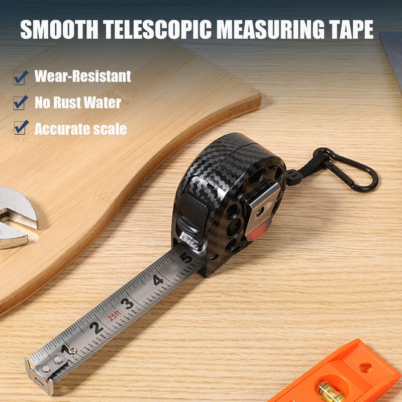 25ft Tape Measure with Fractions Stainless Steel Measuring Tape with Double Sided Scale Retractable Waterproof Self-Locking Measurement Tape Ruler for Designer, Decorator (Style B, 25ft/7.5m(1Pcs)) Style B 25ft/7.5m(1Pcs)